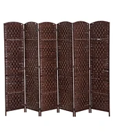 Homcom Panel Resin Wicker Folding Room Divider Privacy Screen Home Office