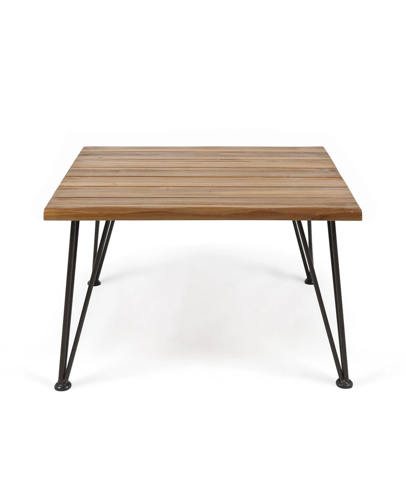 Rustic Acacia Wood Coffee Table for Outdoor Use