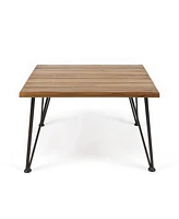 Rustic Acacia Wood Coffee Table for Outdoor Use