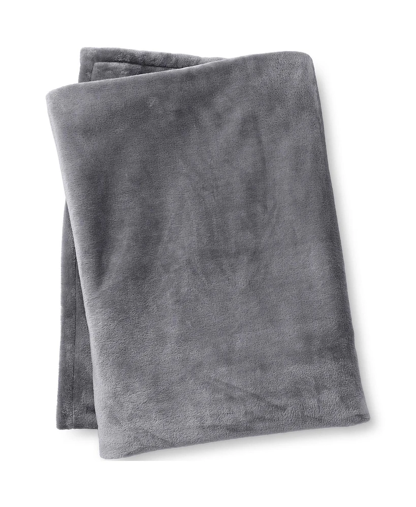 Lands' End Cozy Plush Fleece Throw Blanket