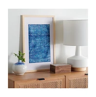 Safavieh Demitri 23" Blue Framed Textile Wall Art