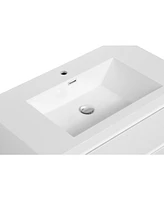 Floating Bathroom Vanity with Premium Glossy Resin Sink and Durable Construction (36" Glossy White)