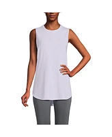 Lands' End Women's Petite Moisture Wicking Upf Sun Curved Hem Tunic Tank Top