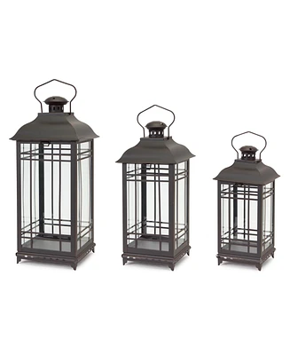 Slickblue Traditional Black Metal Lantern (Set of 3)