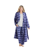 Dreams & Co. Women's Plus Long Flannel Robe