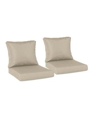 Aoodor Outdoor Chair Cushions Set of 2, 23"x26", Water Resistant Deep Seat with Handle & Adjustable Straps.