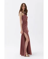 Nocturne Women's Long Dress with Accessory Detail