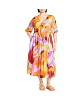 City Chic Women's Swirl Tie Print Dress