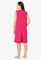 Dreams & Co. Women's Plus Zip-Front Terry Romper