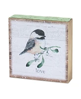 Slickblue Winter Chickadee Bird Block Sentiment Sign (Set of 4)