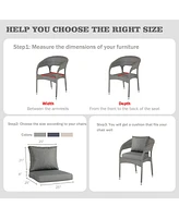 Aoodor Outdoor Chair Cushions Set, 25"x25", Water Resistant Outdoor Deep Seat Cushions with Handle & Adjustable Straps.