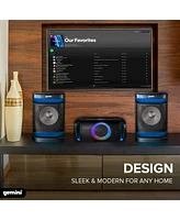 Gemini Dual 12” Home Stereo System With Led Party Lighting