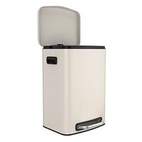 13 Gallon Trash Can Stainless Steel, Large Capacity, Soft-Close, Step-On