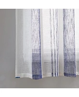 Caromio Vertical Stripe Textured Voile Sheer Kitchen Tier Window Curtain Pair, 54" x 30"