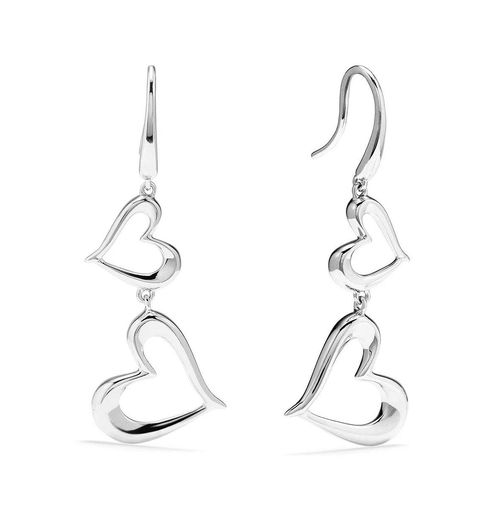 Judith Ripka Eros Double Open Heart Drop Earrings