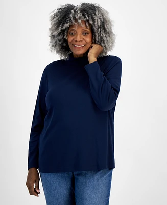 Style & Co Plus Size Mock-Neck Top, Created for Macy's
