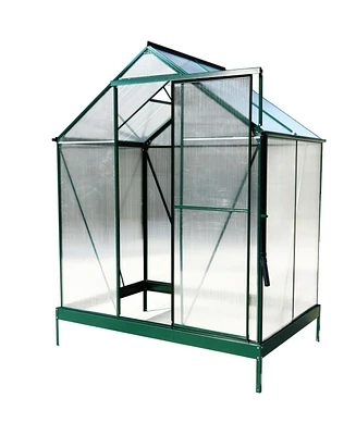 Simplie Fun Premium Aluminum Greenhouse, Polycarbonate Panels, Sliding Door