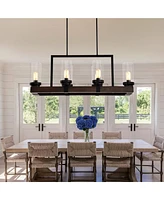 Streamdale Furniture Modern 6-Light Farmhouse Semi Flush Mount Ceiling Chandelier