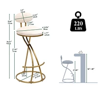 Streamdale Furniture Stylish and Comfortable Velvet Barstools with Anti-Slip Pads and Metal Frame