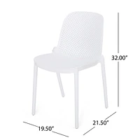 Modern Perforated Outdoor Dining Chair Set for Refined Outdoor Designs