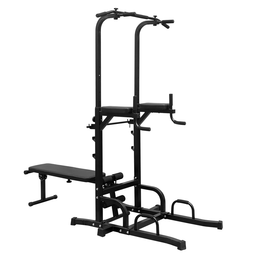 Simplie Fun Multifunctional Power Tower with Bench for Total Body Workout