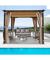 Streamdale Furniture Outdoor Polyester Gazebo with Adjustable Canopy and Sturdy Steel Frame for Shade