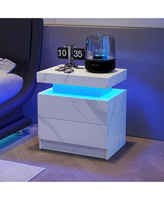 Simplie Fun Modern & Decorative Led End Table with Adjustable Lights