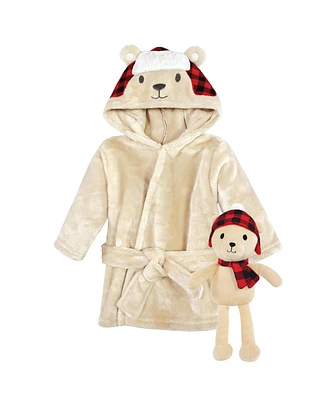 Hudson Baby Plush Bathrobe and Toy Set