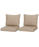 Outsunny 4 Outdoor Chair Cushions with Seat & Backrest,