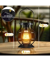 Maggift 2 Pack Solar Led Lantern Outdoor Waterproof Garden Decorations