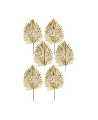 Slickblue Premium Quality Tropical Fan Palm Leaf Bundle Set of 6 Realistic Foliage Stems for Home and Event Decoration