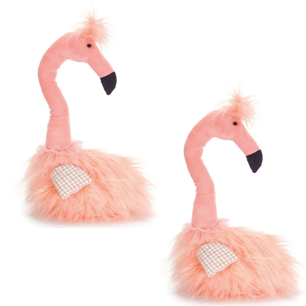 Slickblue Plush Pink Flamingo Shelf Sitter (Set of 2)