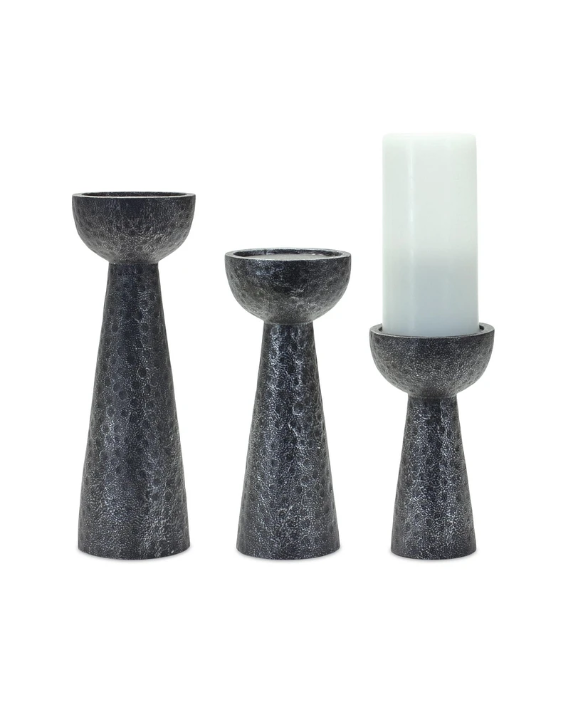 Slickblue Hammered Design Candle Holder (Set of 3)