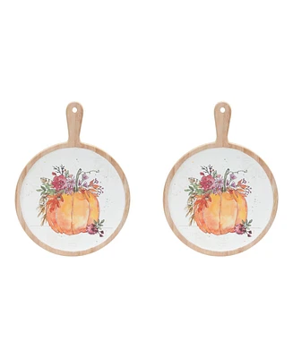 Slickblue Watercolor Pumpkin Cutting Board (Set of 2)