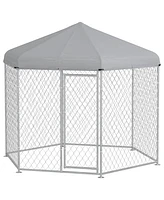 PawHut 9.2' x 8' x 7.7' Dog Kennel Outdoor W/ Waterproof Roof