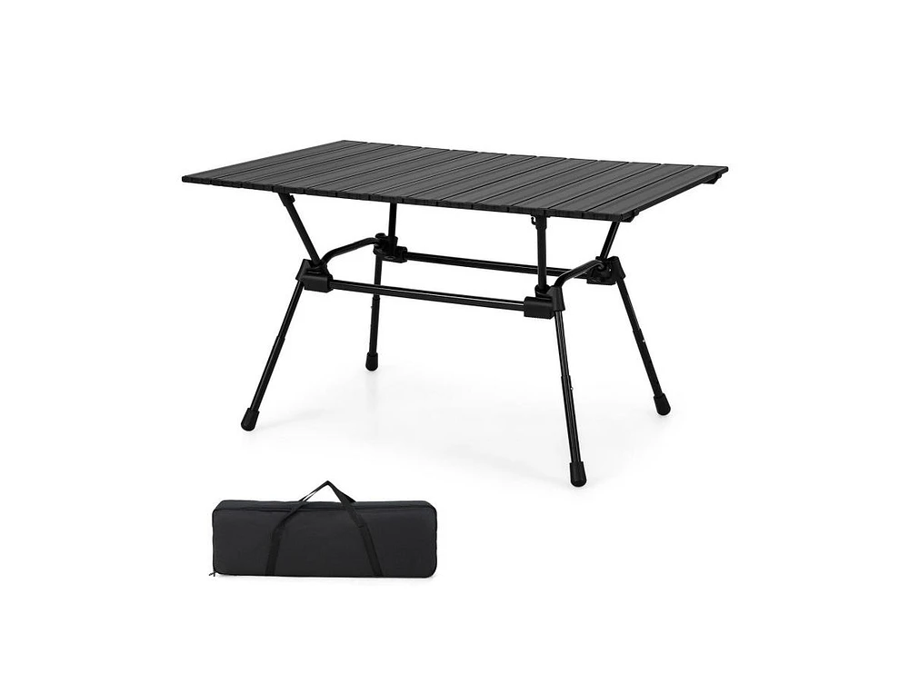 Slickblue Folding Heavy-Duty Aluminum Camping Table with Carrying Bag