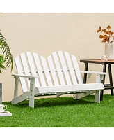 2 Person Fir Wood Adirondack Chair with High Backrest