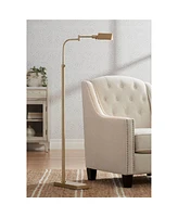 Possini Euro Design Keegan Traditional Swing Arm Pharmacy Floor Lamp 54 1/4" Tall Warm Gold Adjustable Metal Shade Decor for Living Room Reading House