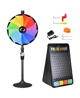 WinSpin 24" Dual Use Slots Prize Wheel Prize Drop Game Board Kit w/ Led Light