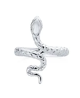 Bling Jewelry Garden Animal Pet Reptile Egyptian Stack Wrap Bypass Coil Serpent Snake Ring Band For Women .925 Sterling Silver