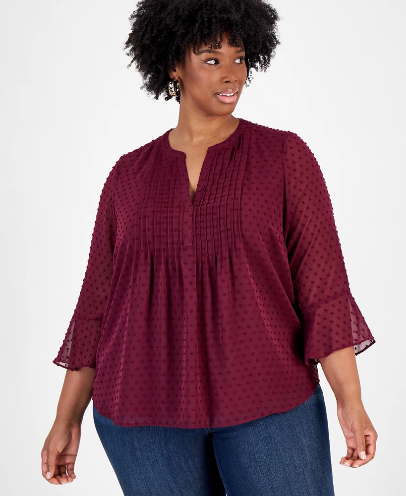 Style & Co Plus Pintuck Blouse, Created for Macy's