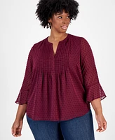 Style & Co Plus Pintuck Blouse, Created for Macy's