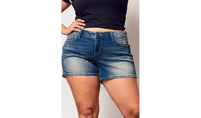 Slink Jeans Plus Denim Side Vents Shorts