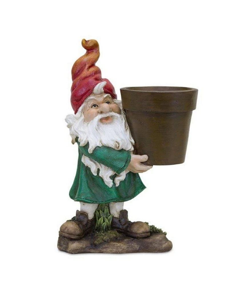 Slickblue 9" Garden Gnome with Pot Planter