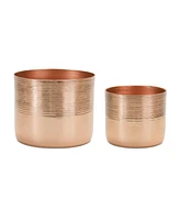 Slickblue Etched Copper Metal Planter (Set of 2)