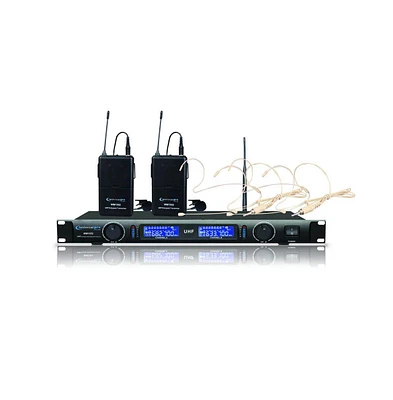 Technical Pro Dual Uhf Wireless Microphone Lapel and Headset System