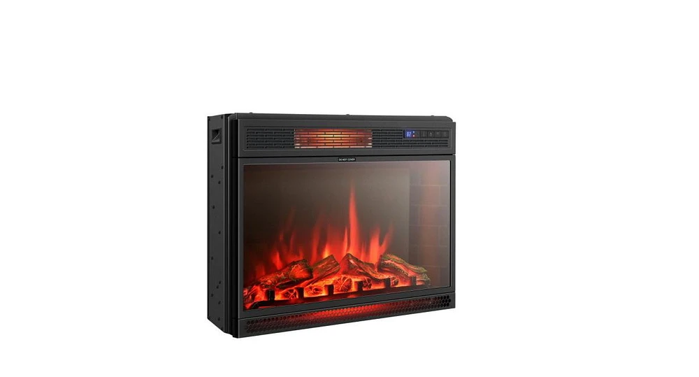 Slickblue 28 Inch Electric Freestanding and Recessed Fireplace with Remote