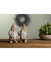 Slickblue Carved Spring Gnome Figurine (Set of 2)