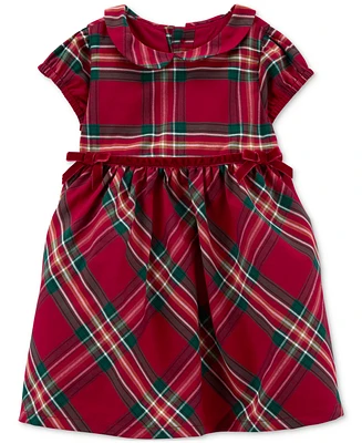 Carter's Baby Girls Plaid Sateen Holiday Dress