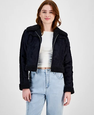 Planet Heart Juniors' Faux-Shearling Jacket